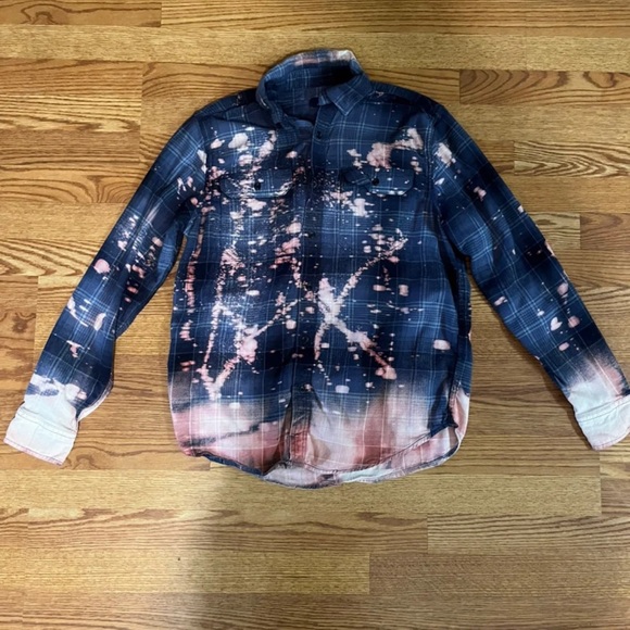 Bleached Let's Go Brandon Flannel - Picture 2 of 5